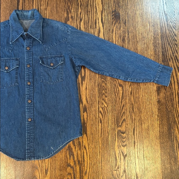 Vintage Western Denim snap button shirt (very Polo esque) maybe 70s era - Picture 7 of 11